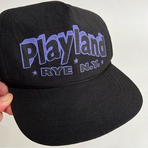 Playland Rye N.Y. Black Hat with Purple Logo